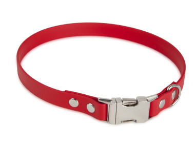 Firedog BioThane collar Clip 19 mm 40 cm red