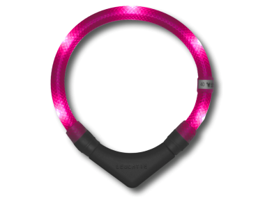 LED Light dog collar LEUCHTIE Plus hotpink 37,5 cm